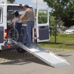 Rollstuhlrampe / Flächenrampe Auto 2-teilig Rollstuhlnutzung
